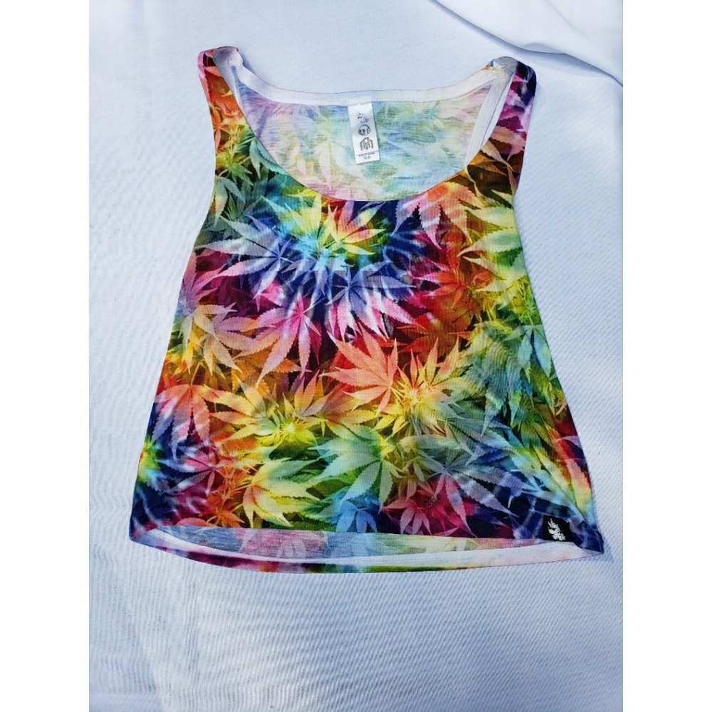 Rainbow Cannabis Crop Top
